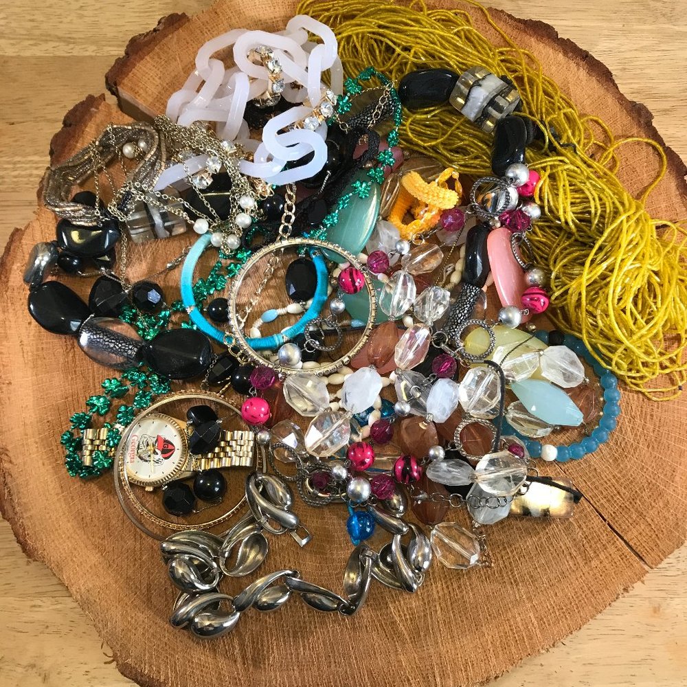 2 pound Harvest Art Craft Wear Repurpose Jewelry Lot